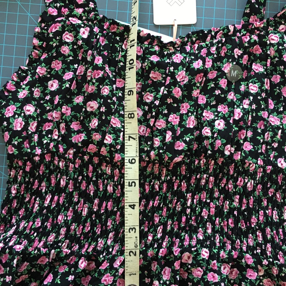 NWT! PacSun, Lottie Moss, Black Top with Pink Rose Floral Print - Picture 8 of 9